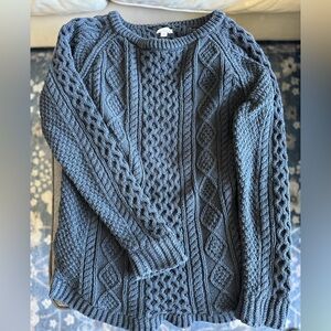 L.L. Bean Dark Gray Cable Knit Sweater